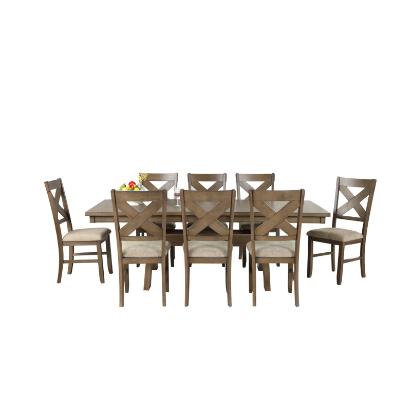 Gracie Oaks Poe Extendable Rubberwood Solid Wood Dining Set & Reviews